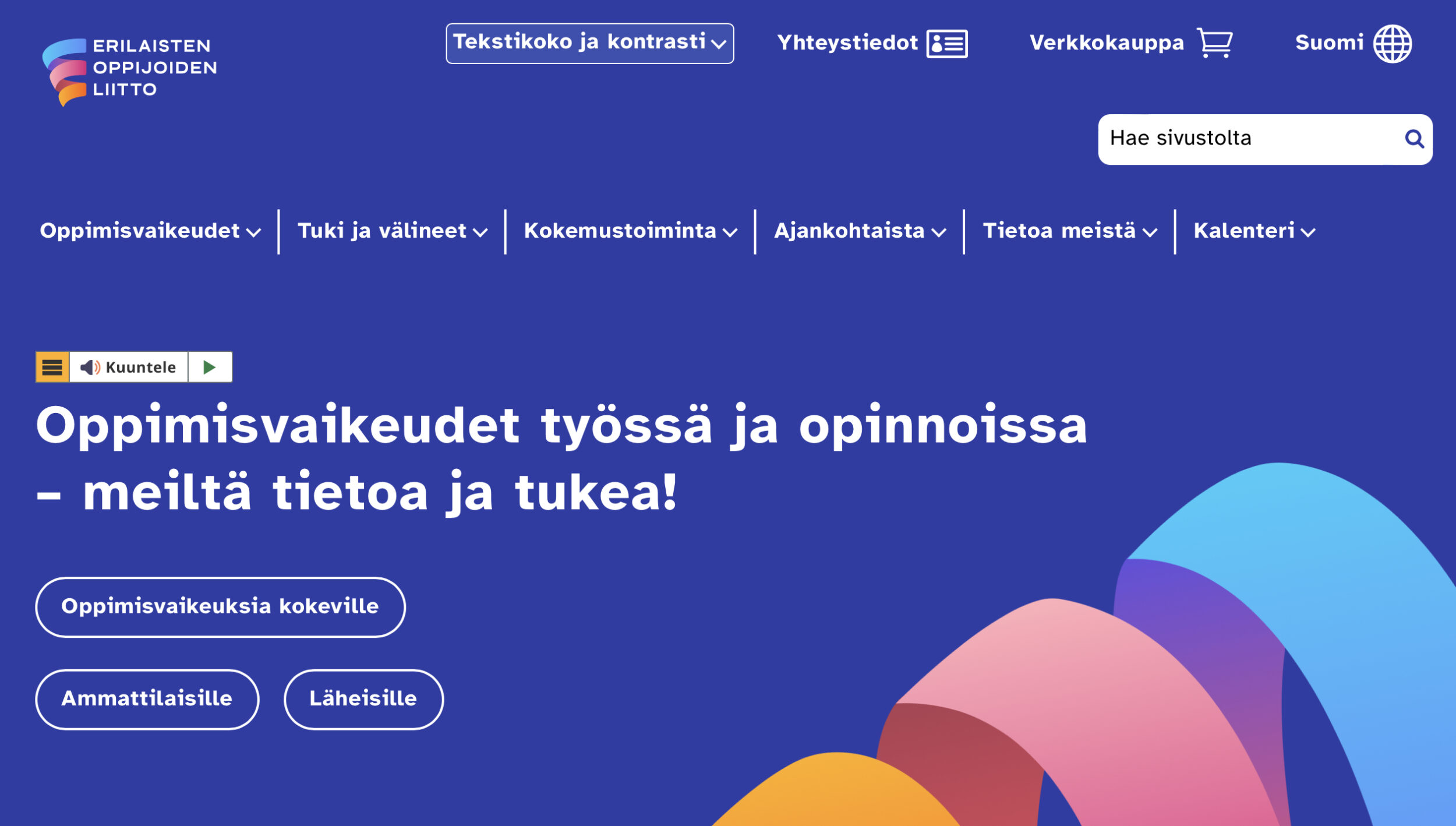 Referenssi: eoliitto.fi-verkkosivujen etusivu. 